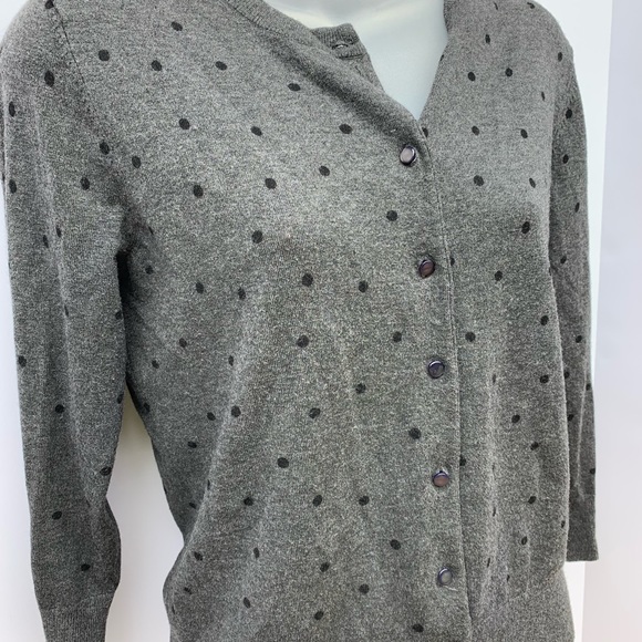 Cable & Gauge Button Up Polka Dot Cardigan - Picture 4 of 5